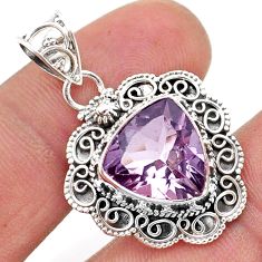 6.55cts natural purple ametrine 925 sterling silver pendant jewelry t63624