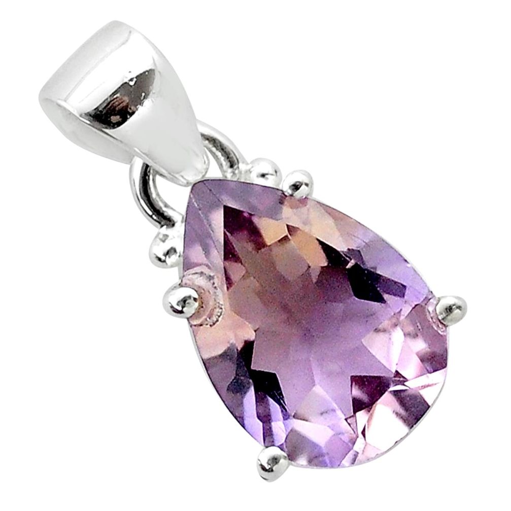 6.31cts natural purple ametrine pear 925 sterling silver pendant jewelry t50168