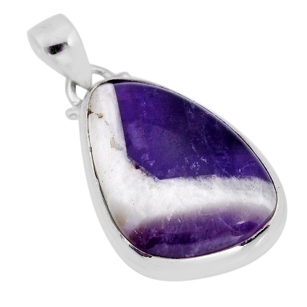 18.94cts natural purple chevron amethyst fancy sterling silver pendant y81966