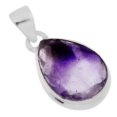 9.17cts natural purple chevron amethyst pear 925 sterling silver pendant n31089