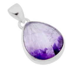 10.15cts natural purple chevron amethyst pear 925 sterling silver pendant n31093
