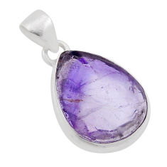 11.21cts natural purple chevron amethyst pear 925 sterling silver pendant n45545