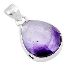 10.75cts natural purple chevron amethyst pear 925 sterling silver pendant y43521