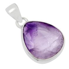 10.20cts natural purple chevron amethyst pear 925 sterling silver pendant y45384