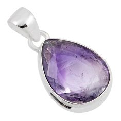 9.65cts natural purple chevron amethyst pear 925 sterling silver pendant y45391