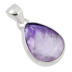 8.86cts natural purple chevron amethyst pear 925 sterling silver pendant y45393