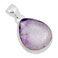 9.67cts natural purple chevron amethyst pear 925 sterling silver pendant y45396