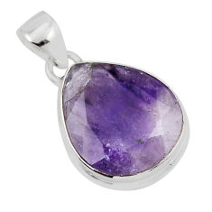 9.19cts natural purple chevron amethyst pear 925 sterling silver pendant y45399
