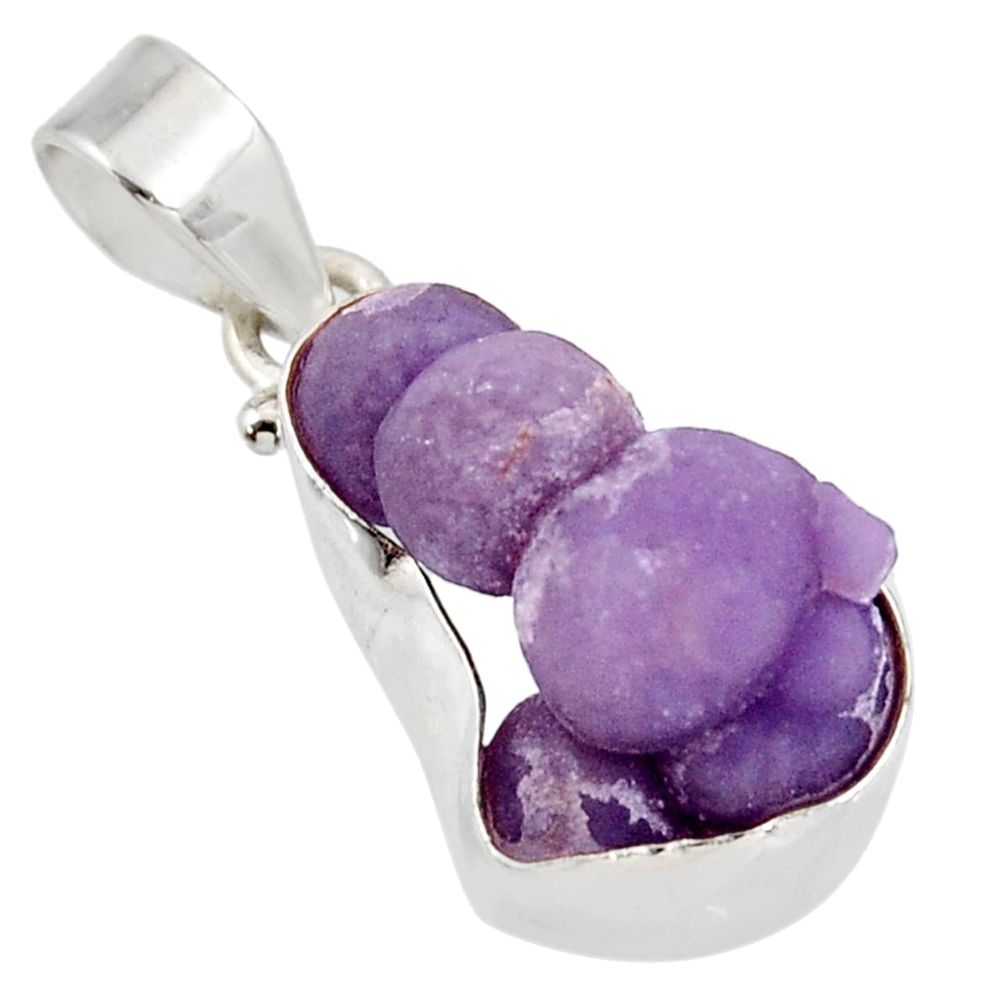 15.08cts natural purple grape chalcedony 925 sterling silver pendant d39256