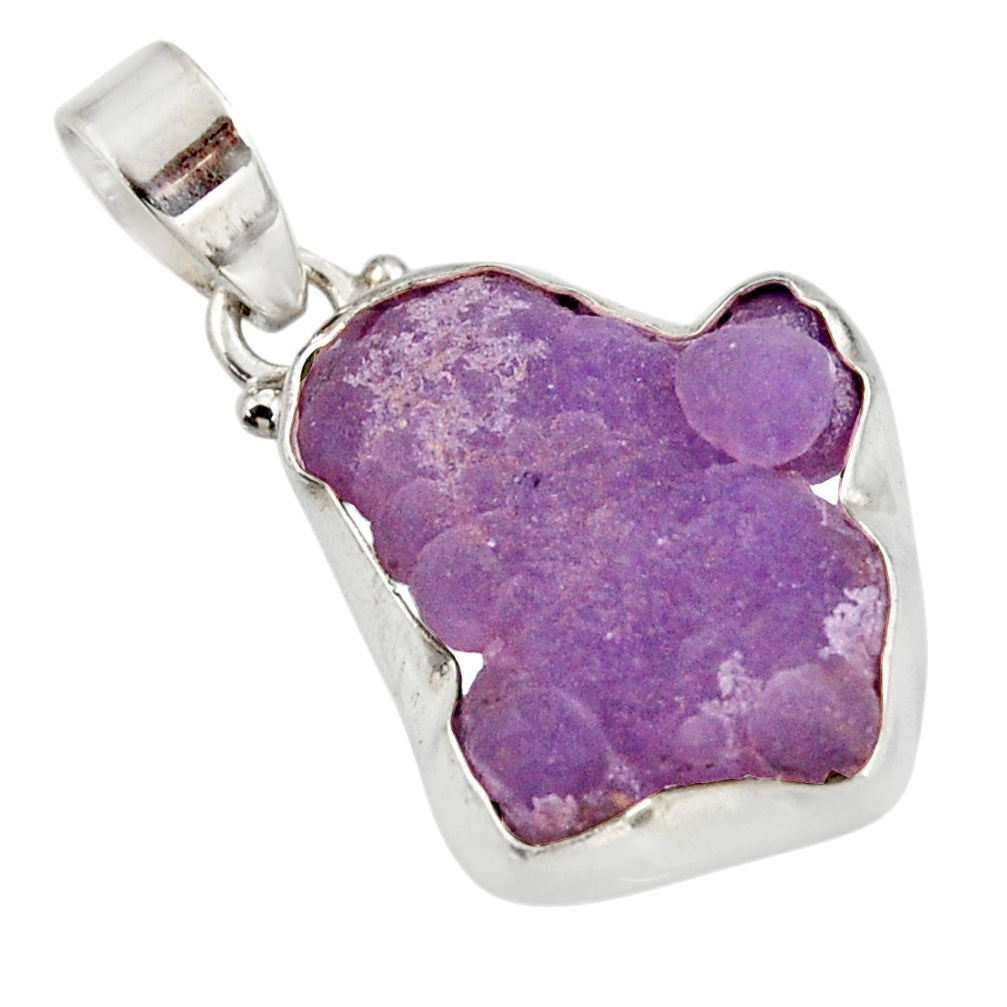  purple grape chalcedony 925 sterling silver pendant d39260