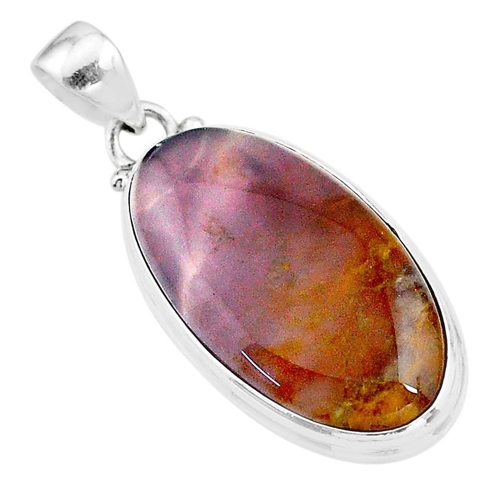 18.15cts natural purple grape chalcedony 925 sterling silver pendant t18554