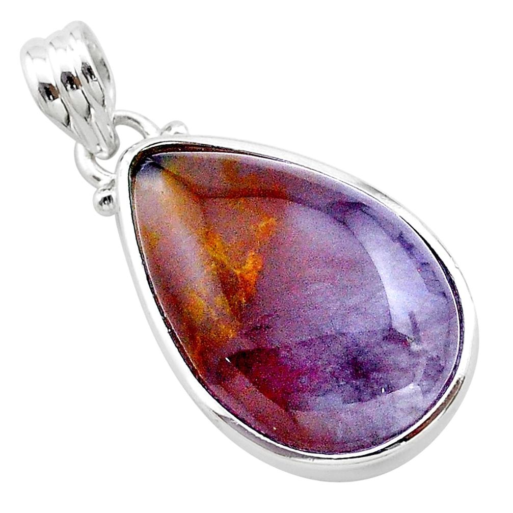 17.22cts natural purple grape chalcedony 925 sterling silver pendant t22920