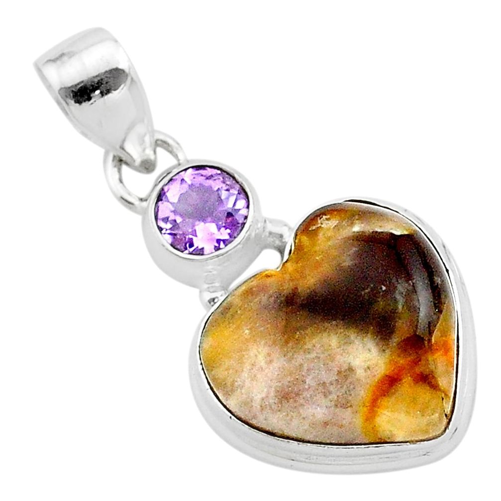 13.15cts natural purple grape chalcedony amethyst 925 silver pendant t23140