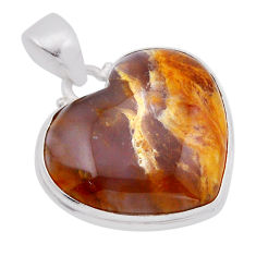 18.05cts natural purple grape chalcedony heart shape 925 silver pendant n51179