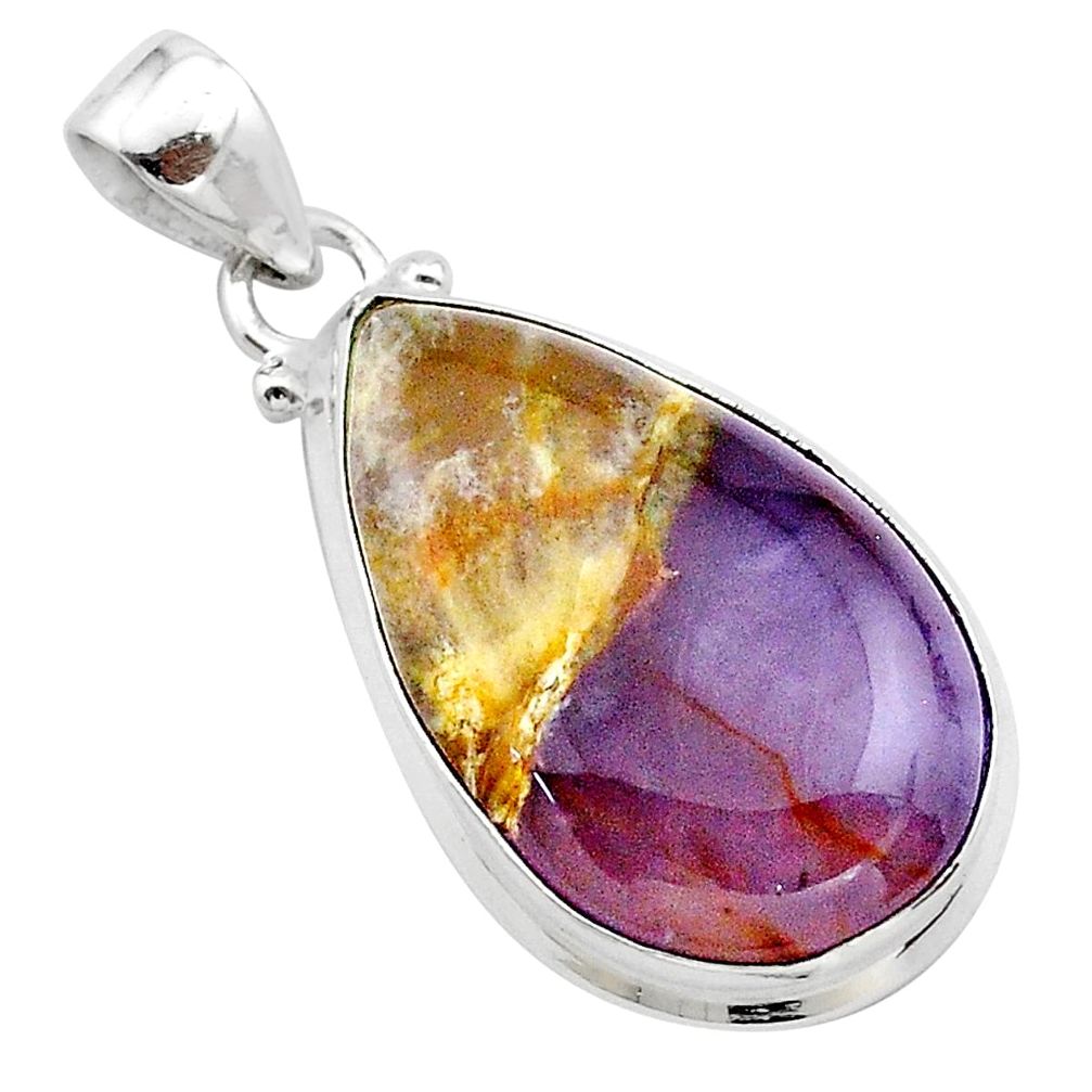 15.65cts natural purple grape chalcedony pear 925 sterling silver pendant t22916