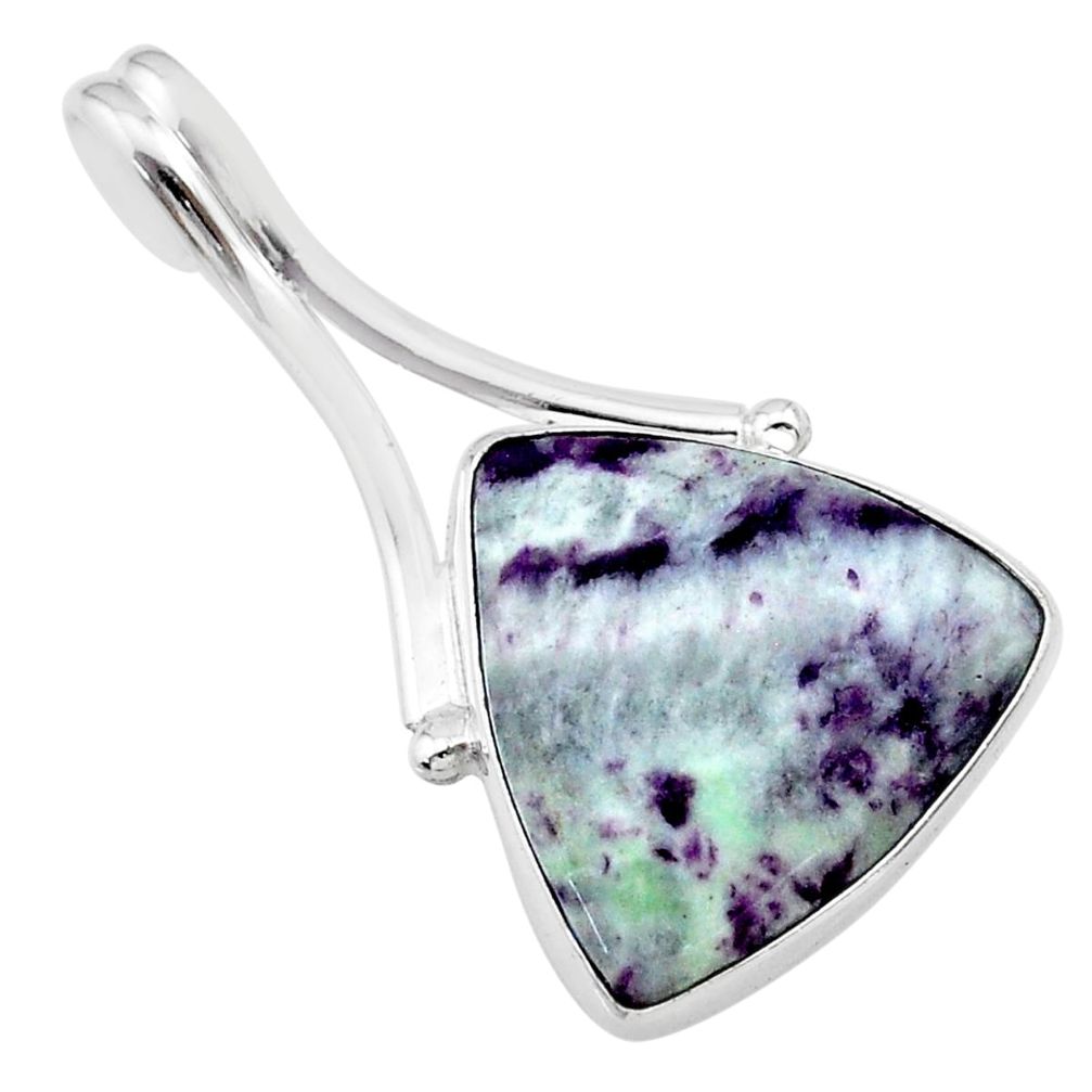 15.65cts natural purple kammererite 925 sterling silver pendant jewelry t22865