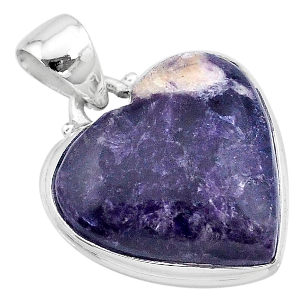 16.20cts natural purple lepidolite 925 sterling silver pendant jewelry t13266