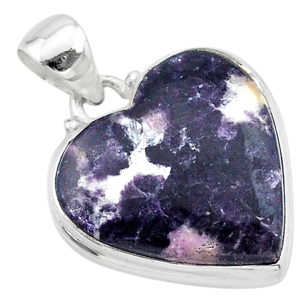 16.70cts natural purple lepidolite 925 sterling silver pendant jewelry t13271