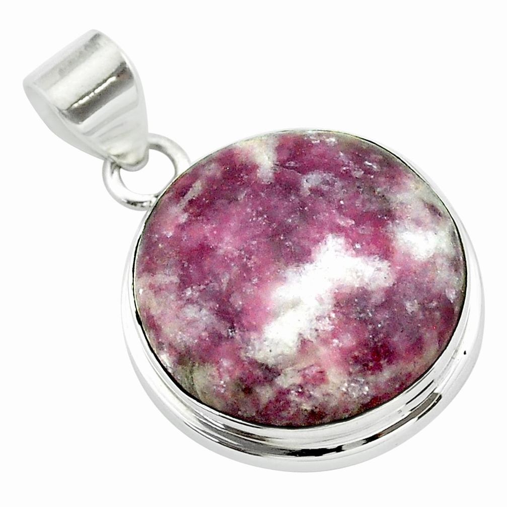 19.68cts natural purple lepidolite 925 sterling silver pendant jewelry t53742