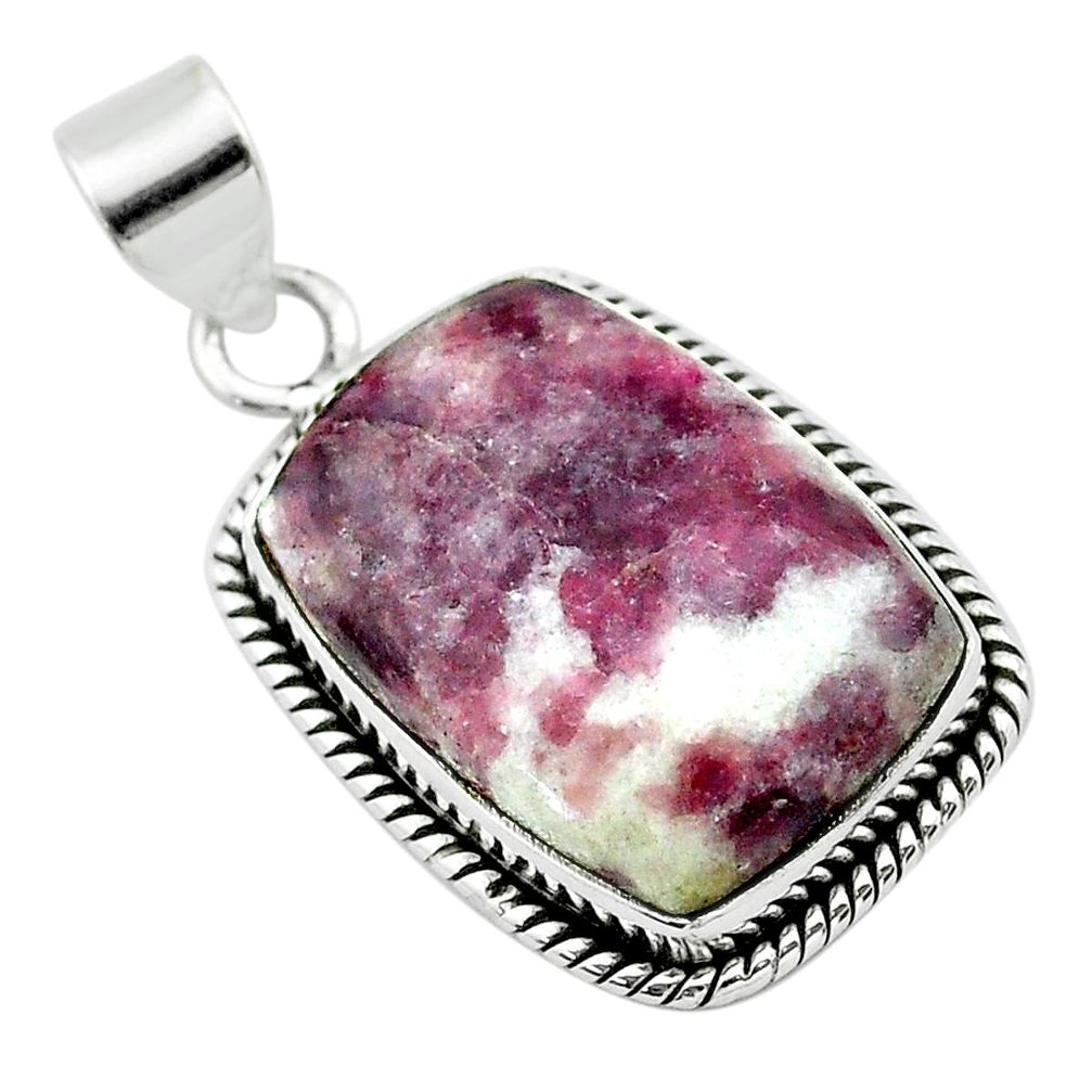 17.57cts natural purple lepidolite 925 sterling silver pendant jewelry t53746