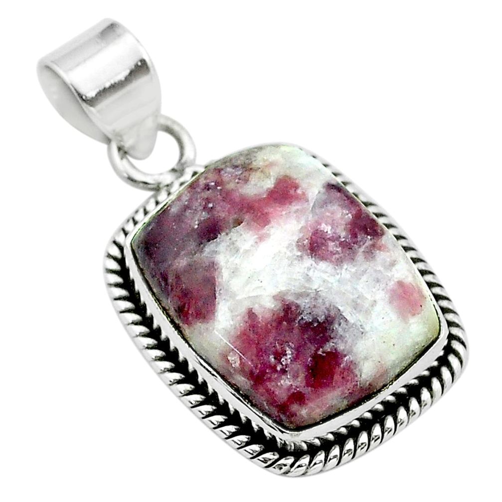 14.57cts natural purple lepidolite 925 sterling silver pendant jewelry t53749