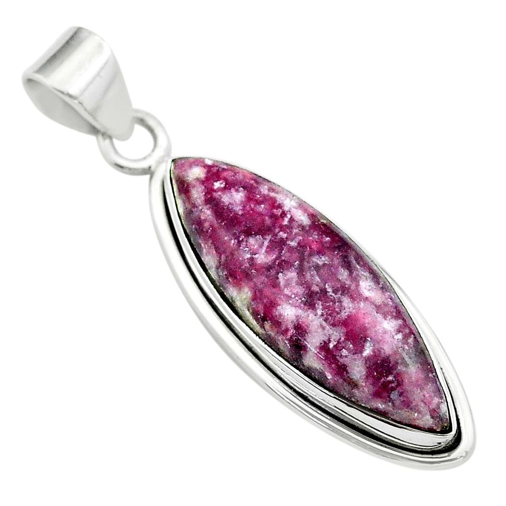 14.20cts natural purple lepidolite 925 sterling silver pendant jewelry t53751
