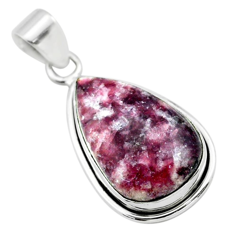 16.12cts natural purple lepidolite 925 sterling silver pendant jewelry t53755