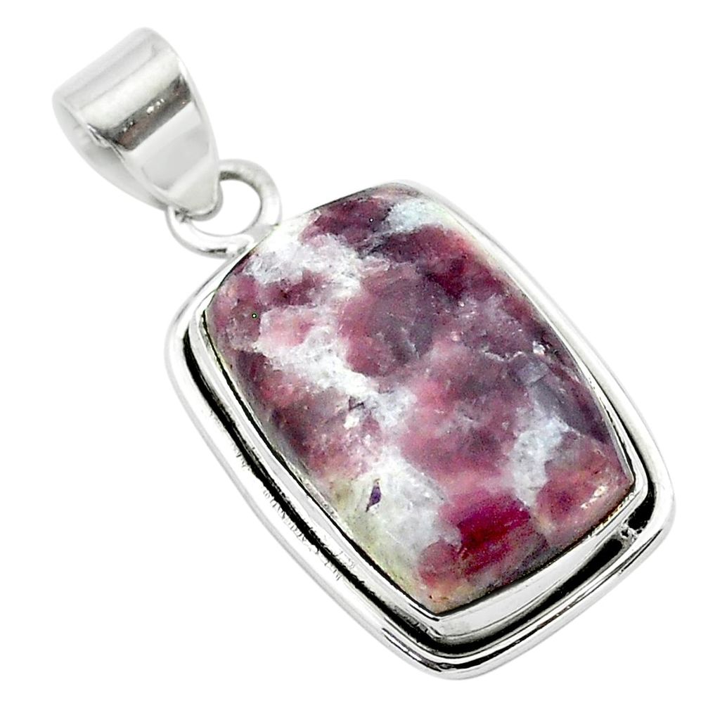 16.68cts natural purple lepidolite 925 sterling silver pendant jewelry t53756