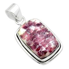 15.08cts natural purple lepidolite 925 sterling silver pendant jewelry t53760