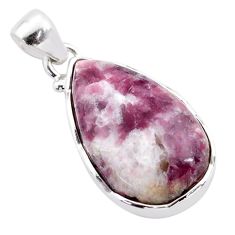 17.22cts natural purple lepidolite 925 sterling silver pendant jewelry t77541