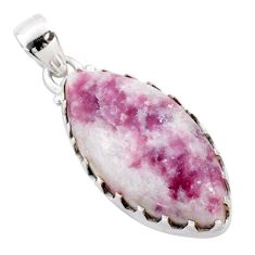 15.65cts natural purple lepidolite 925 sterling silver pendant jewelry t77544