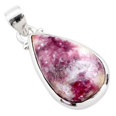 17.22cts natural purple lepidolite 925 sterling silver pendant jewelry t77549