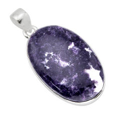21.50cts natural purple lepidolite 925 sterling silver pendant jewelry y77580