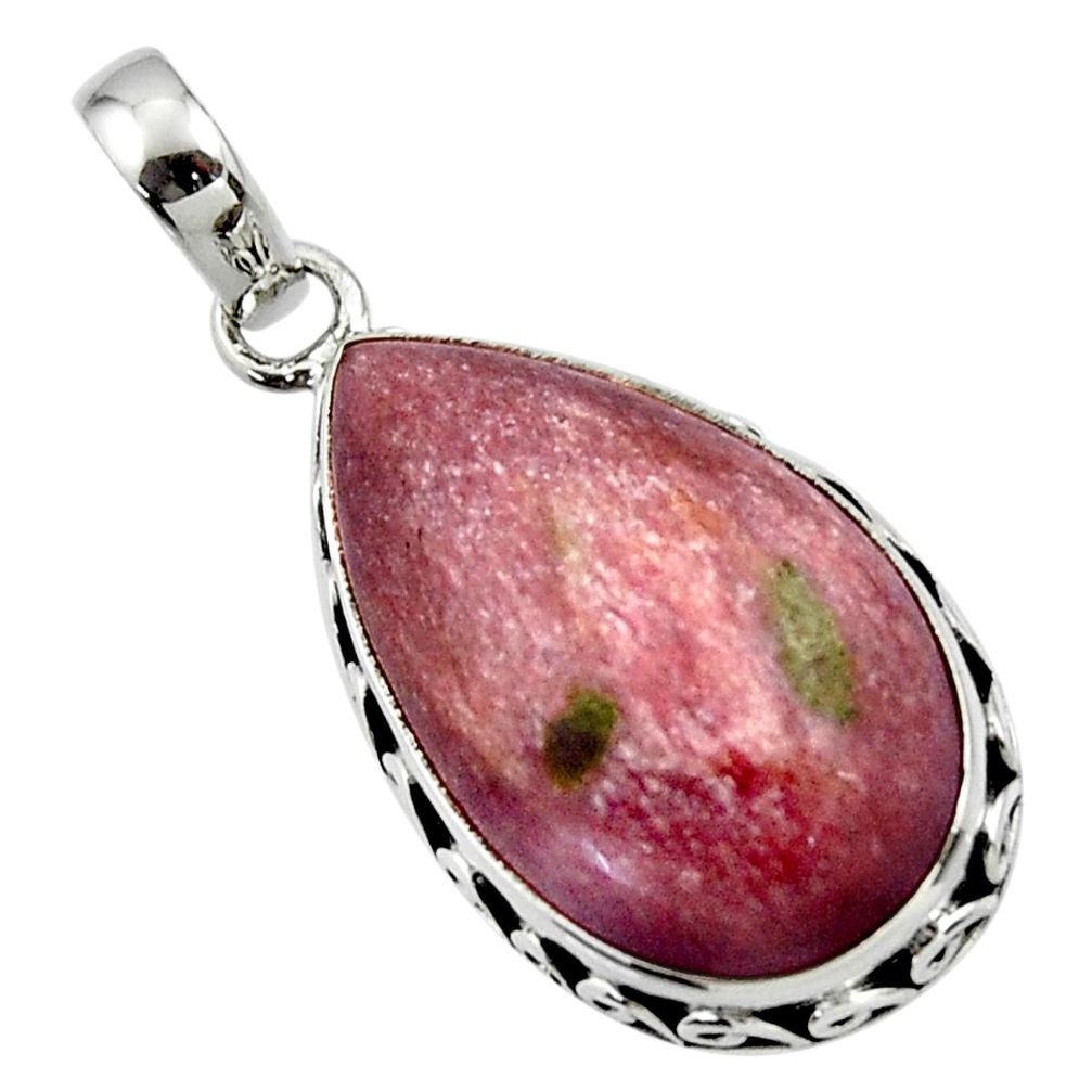 14.10cts natural purple muscovite 925 sterling silver pendant jewelry r44627