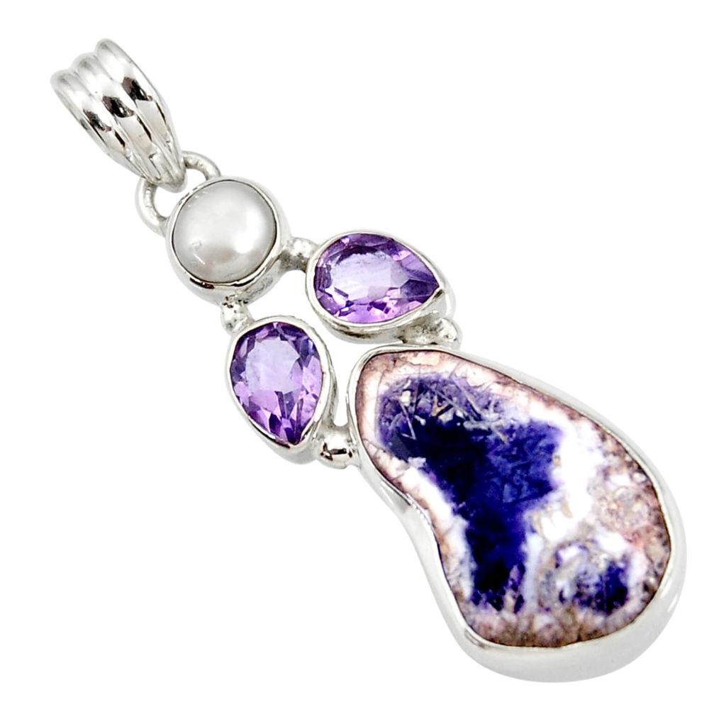  purple opal amethyst pearl 925 sterling silver pendant d44103