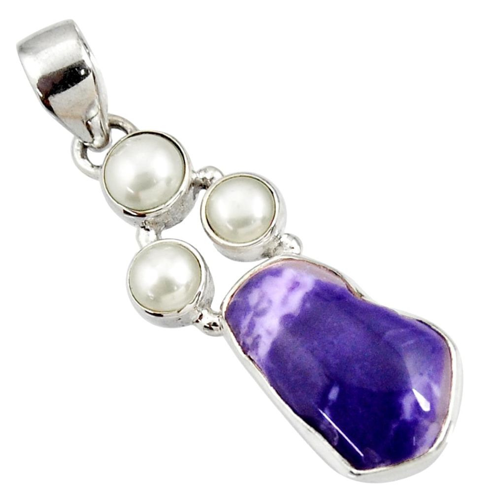  purple opal white pearl 925 sterling silver pendant d44106