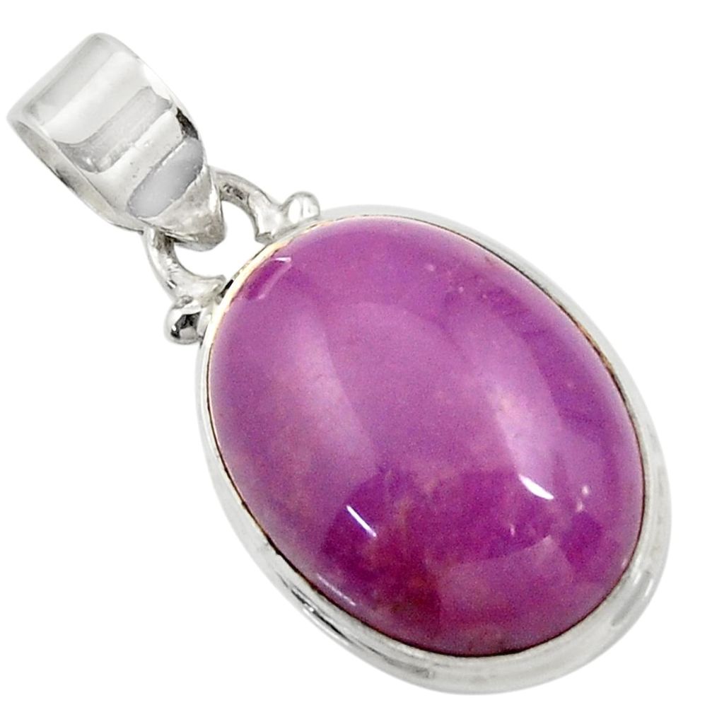  purple phosphosiderite (hope stone) 925 silver pendant d43896