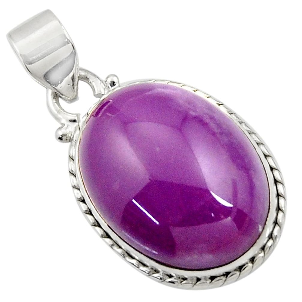  purple phosphosiderite (hope stone) 925 silver pendant d43897