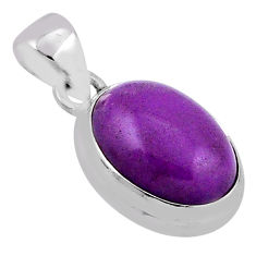 9.16cts natural purple phosphosiderite (hope stone) 925 silver pendant n39951