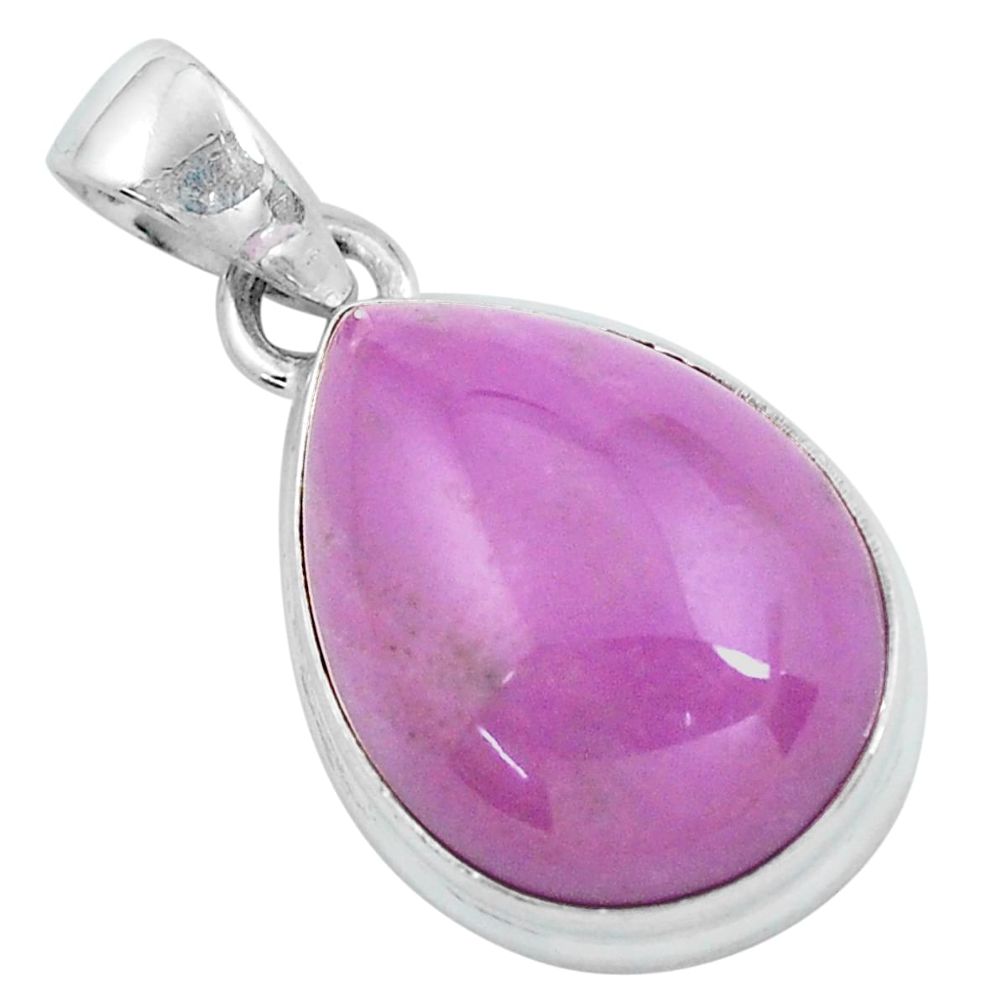 15.58cts natural purple phosphosiderite (hope stone) 925 silver pendant p59485