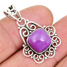 4.88cts natural purple phosphosiderite (hope stone) 925 silver pendant y5991