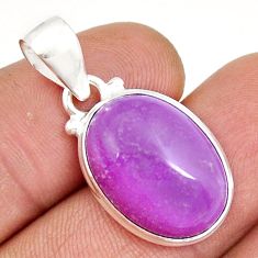 12.70cts natural purple phosphosiderite (hope stone) 925 silver pendant y5992