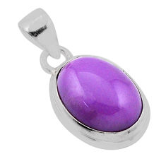 8.73cts natural purple phosphosiderite (hope stone) oval silver pendant n47051