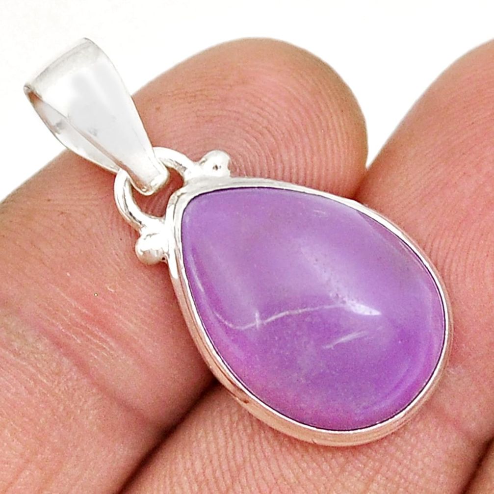 10.58cts natural purple phosphosiderite (hope stone) pear silver pendant y5995
