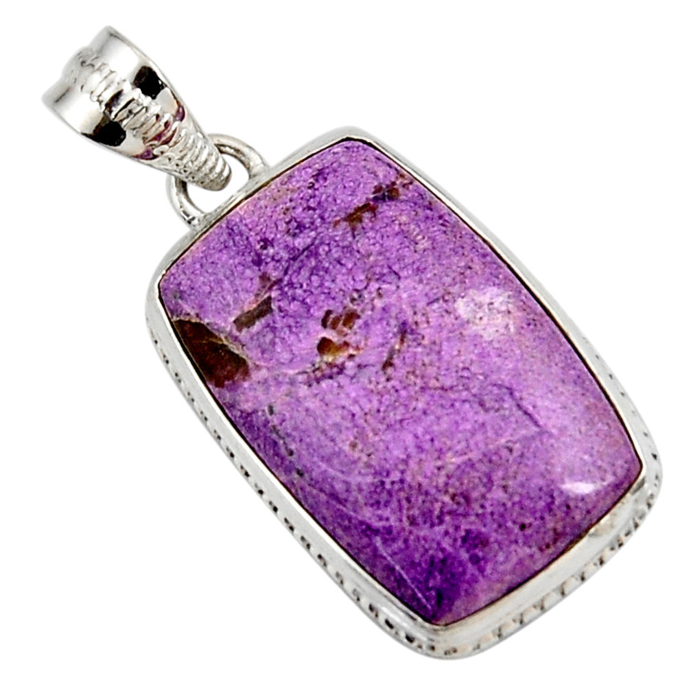 Clearance Sale- 14.68cts natural purple purpurite 925 sterling silver pendant jewelry r27672