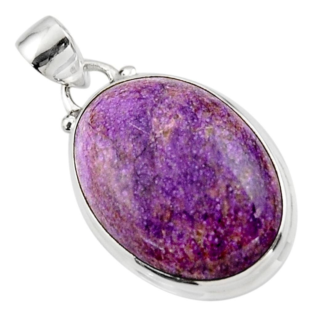 13.15cts natural purple purpurite 925 sterling silver pendant jewelry r46322