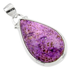 Clearance Sale- 13.67cts natural purple purpurite 925 sterling silver pendant jewelry r46323
