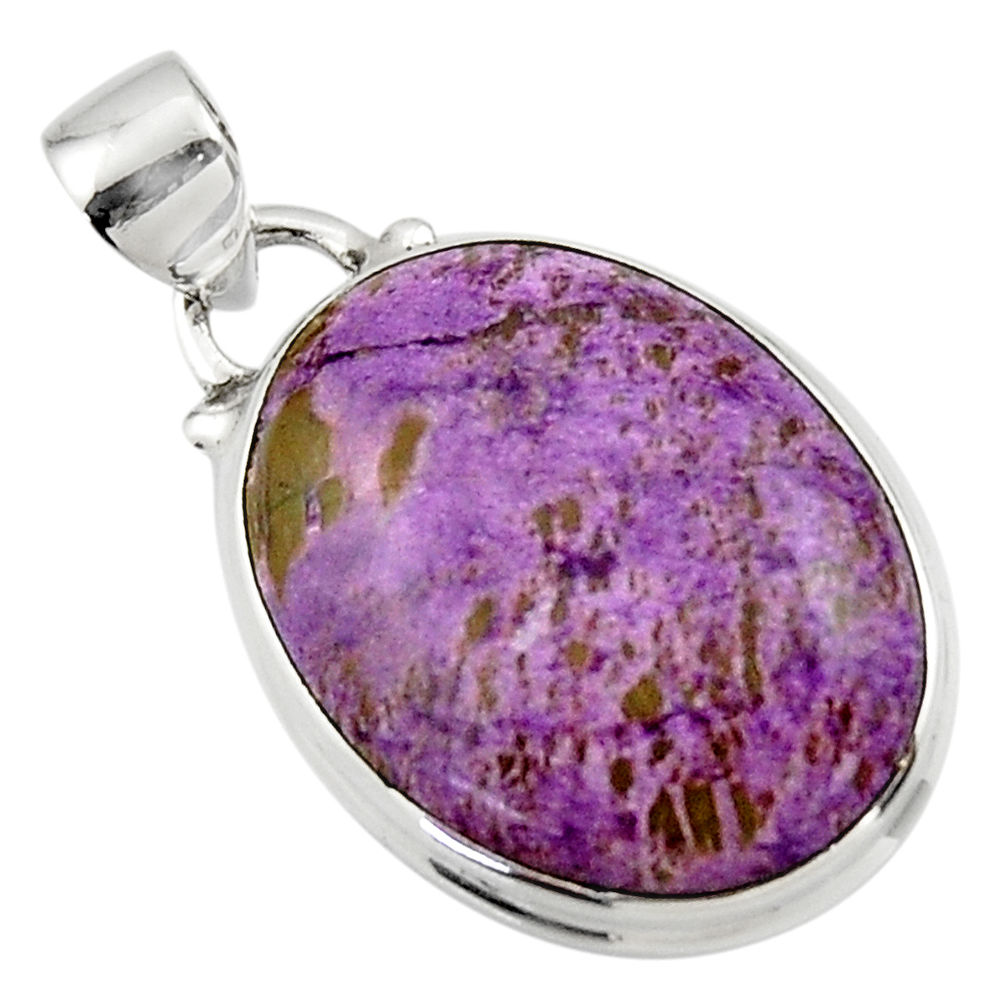 12.15cts natural purple purpurite 925 sterling silver pendant jewelry r46325