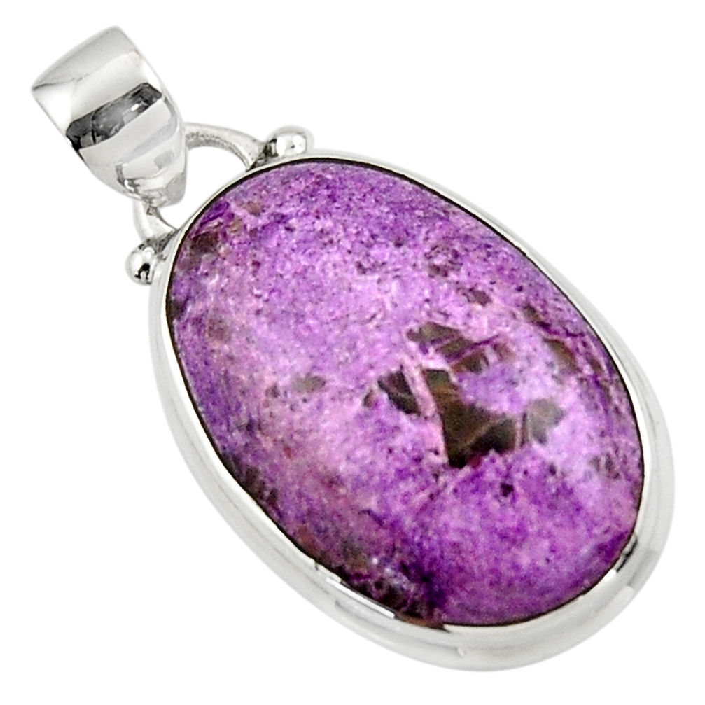 11.90cts natural purple purpurite 925 sterling silver pendant jewelry r46327