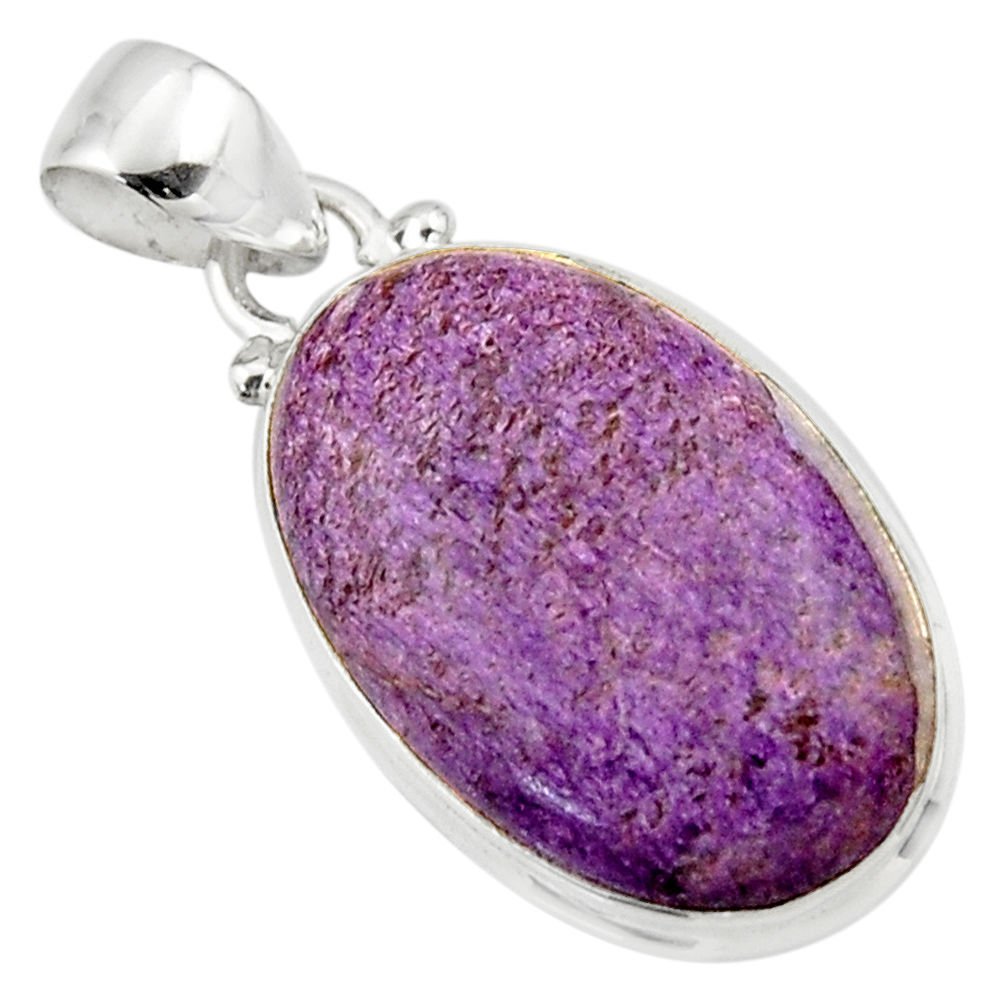Clearance Sale- 12.72cts natural purple purpurite 925 sterling silver pendant jewelry r46336